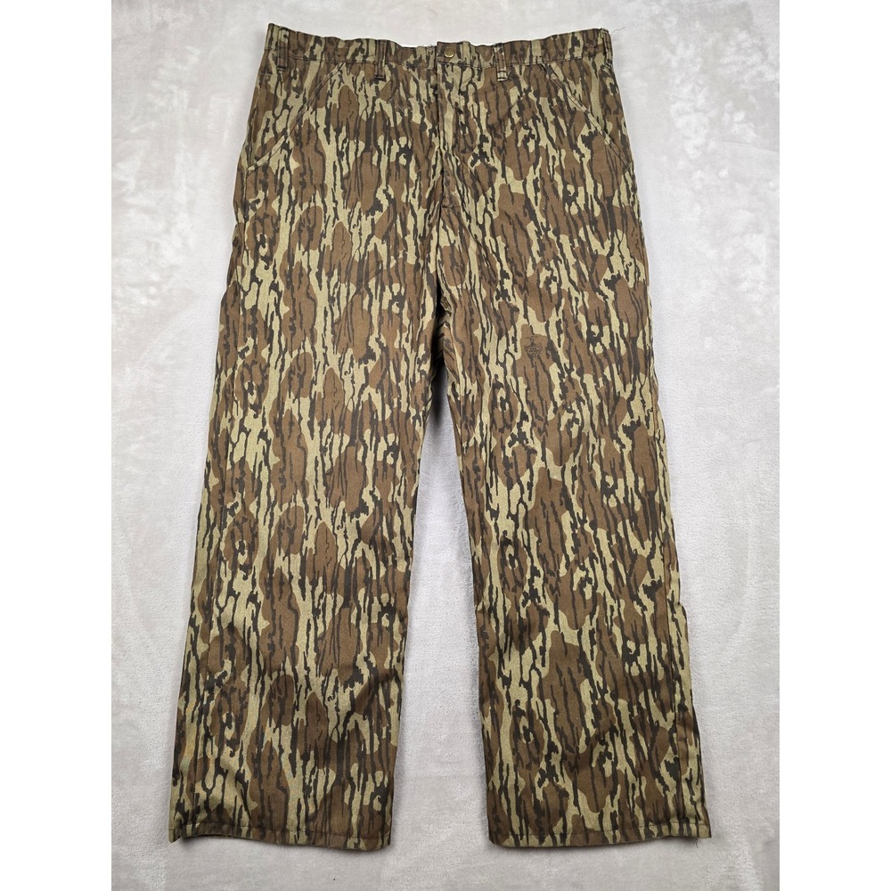 Vintage Gander Mountain Rain Pants Mens‎ 40x30 Fit 38x29 Mossy Oak Camo USA Made